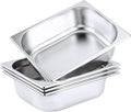 4 Pack Stainless Steel Steam Pan Anti-Jam Steam Pan Commercial Metal Food Catering Tray for Hotel Buffet Restaurant 2-1/2 Inch Deep