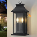 Large Outdoor Wall Lights Dusk to Dawn Outdoor Lighting Exterior Lighting Fixtures Wall Mount Wall Sconce Light Outdoor Lanterns for Porch Garage Black 18 2-Light 1-Pack