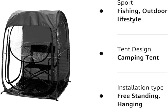 Sports Tent Pop Up - Portable Weatherproof Canopy for Fishing Camping Outdoor Events - Ideal Shelter with Carry Bag