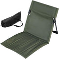 Yeory Folding Beach Chair - Breathable Stable Portable with Sponge Filling &amp Mesh Pocket - Lightweight Soft Sturdy - Olive Green