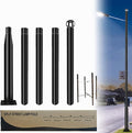 Street Light Pole 16 Ft Tall - Outdoor Adjustable Heavy Duty Metal Street Lamp Post for Outside Solar Street Lights with Mounting Rebar Cage Base for BackyardParking LotWalkway