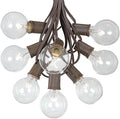 G50 Patio String Lights with 25 Clear Globe Bulbs – Outdoor String Lights – Market Bistro Café Hanging String Lights – Patio Garden Umbrella Globe Lights - Brown Wire - 25 Feet