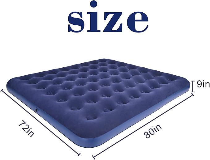 King Size Air Mattress Inflatable Bed for Camping and HomeBlow Up Mattress Sleeping Pad
