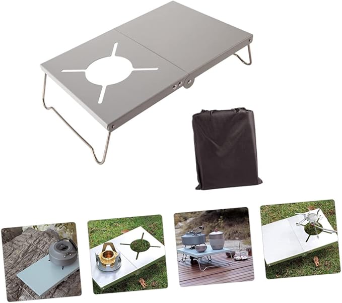1set Portable Camping Table Lightweight Outdoor Picnic Desk Silver Finish Easy to Clean and Transport for Indoor and Outdoor Use