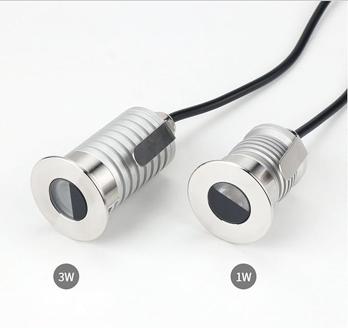 LED In-Ground Well Light - Half-Moon 12V-24V DC IP67 Waterproof Buried Underground LampsOutdoor Landscape LightingWarm White 3000K (1 Watts)