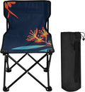 Flower Navy Blue Pattern Foldable Camp Chairs for Adults Heavy Duty Ultra-Lightweight Packable Chair Carry Bag Included for Traveling