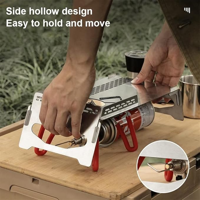 JSEIAJB Portable Camping Table Heat Shield Gas Stove Stand Windshield Camping Stove Folding Table Gas Burners Accessories
