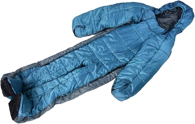 Human Walking Sleeping Bag Adult Sleeping Bag for Camping Cold Weather 0 Degree Mummy Style Lightweight Humanoid Sleeping Bag Outdoor Wearable Warm Sleeping Suit for Men and Women