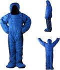 Human Walking Sleeping Bag for Adults Compact Warm Ultra Lightweight Cold Weather Portable Mummy Weather Sleeping Bag One Piece Sleeping Bag Suit Waterproof Windproof