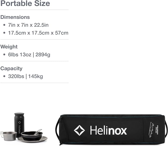 Helinox Cot Max Lightweight Compact Collapsible Portable Camping Cot Blackout (2026)