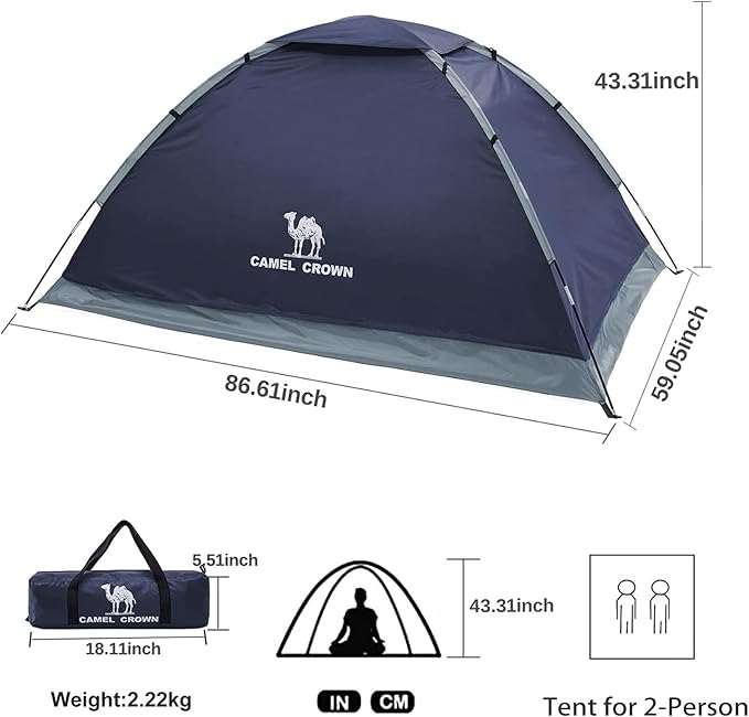 CAMEL CROWN Tents for Camping 2/3/4/5 Person Camping Dome Tent WaterproofSpacious Lightweight Portable Backpacking Tent for Outdoor Camping/Hiking