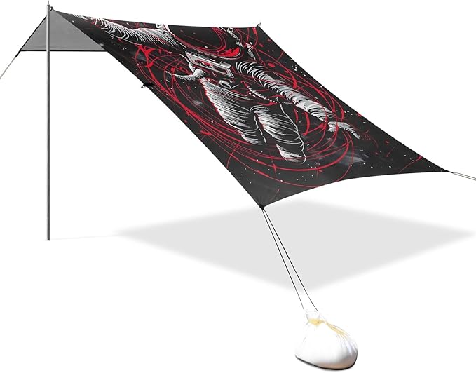 Camping Sun Shelters Astronaut with Red Lines Beach Canopy 126 * 110.2in