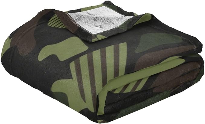 Throw Blanket For Couch Army Camouflage Black Green Line Blankets For Adults 50'' x 70''