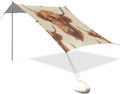 Highland Cows Beach Tent Sun Shelter 9.2' x 10.5' Beach Canopy with 4 Sandbags 4 Stability Poles Sand Shovels - Tent Canopy for Beach Camping Fishing Picnics