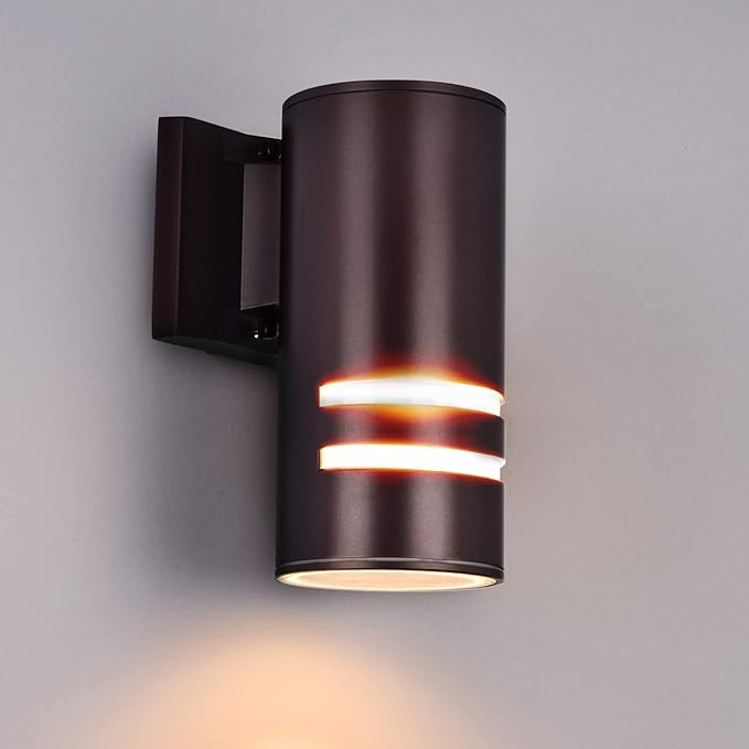 Outdoor Wall Sconce Brown Patio Wall Exterior Light Fixture - ETL Listed Modern Outdoor Porch Lights Wall Mounted Design - Up and Down Lights Outdoor for Backyard Front Door Garage
