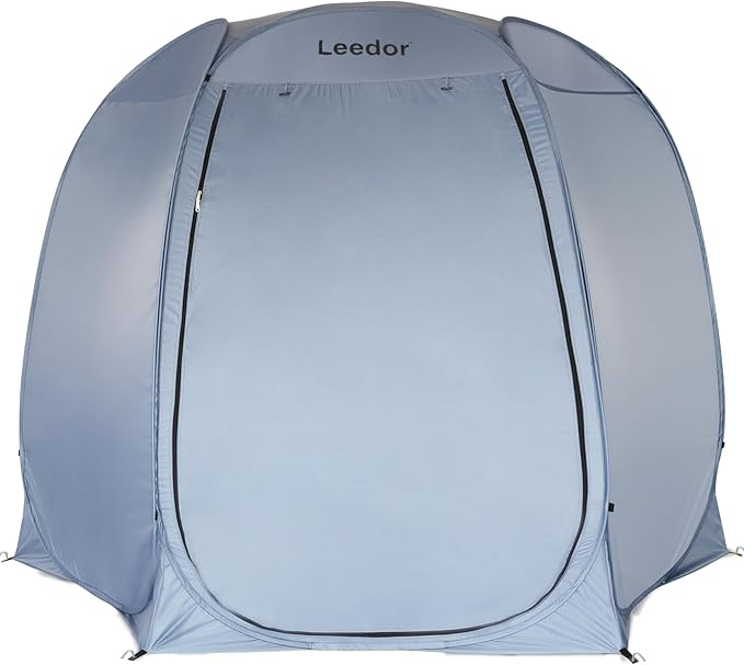 LEEDOR Pop Up Screen House Tent UPF 50+ and Windproof Dome Outdoor Canopy Tent with Roll Up Zipped Door Privacy Gazebo Compact and Lightweight for Party Camping Fishing Picnic Grey