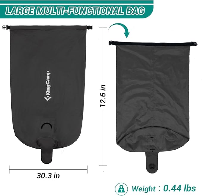 KingCamp Air Pump Sack Roll Top Compression Pump Bag Ultralight Pump Sack Multi-Use Waterproof Outdoor Dry Bag Storage Bag for Inflation Sleeping Pad Mattress &amp Camping Mat
