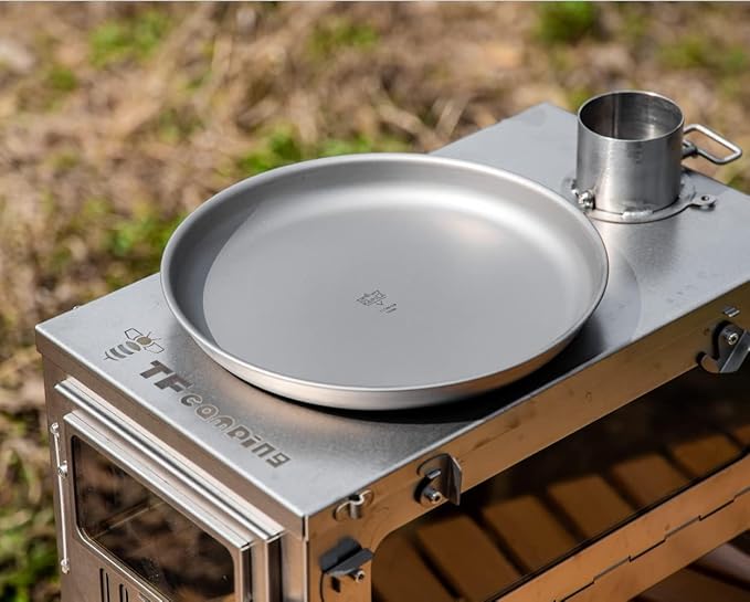 KAPILA Titanium Camping Plate Dish Portable Ti Cookware Ultralight Dinnerware Piece for Backpacking &amp Camping Anti-Rust and Easy to Clean for Hiking Picnic (1000ml)