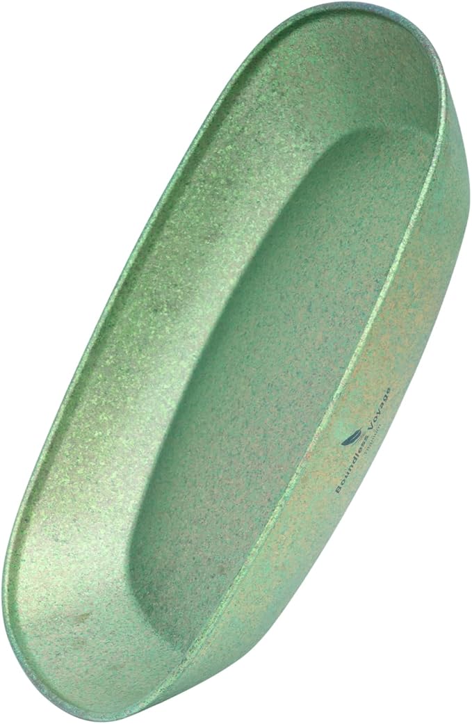iBasingo Titanium Camping Plates 10 / 9 Lightweight Portable Metal Service Dishes Outdoor indoor Single-layer Durable Bread Dessert Vegetables Fruit Chips Dinnerware (Green Ti1142T-S)