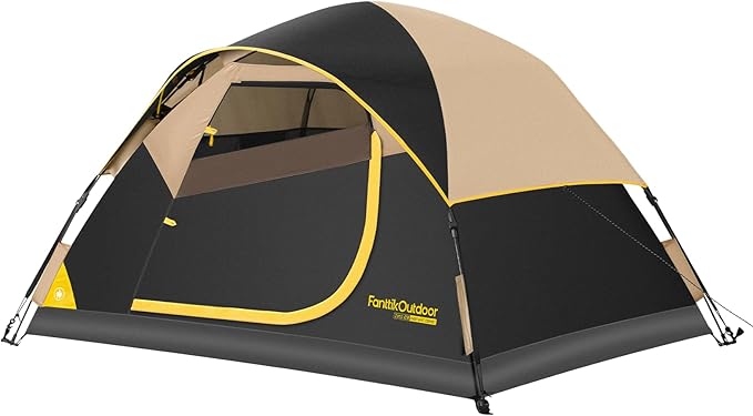 FanttikOutdoor Zeta C2/3/4 Camping Tent 2/3/4 Person Instant Dome Tent Easy Setup in 60s Portable Waterproof Cabin Tent with Pre-Attached Poles &amp Air Vent Ideal for Camping Hiking Backyard