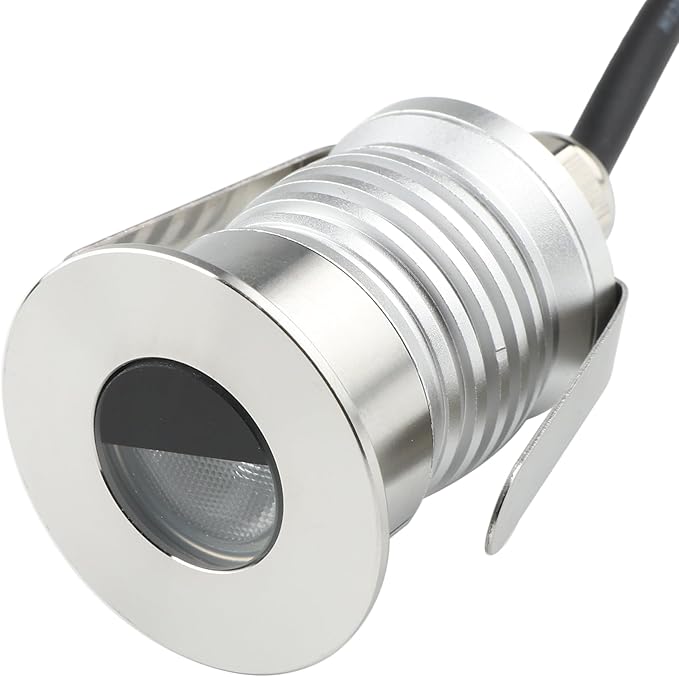 LED In-Ground Well Light - Half-Moon 12V-24V DC IP67 Waterproof Buried Underground LampsOutdoor Landscape LightingWarm White 3000K (1 Watts)