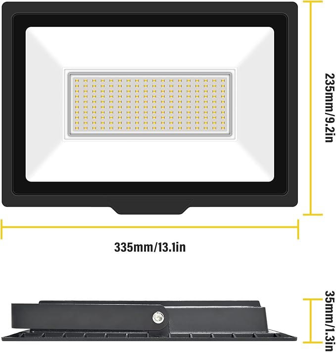 Willpower 2pcs Outdoor LED Floodlights 150W 15000LM LED Security Lights IP66 Waterproof 100V-250V Daylight Warm White 4000K Wall Light for Garden Garage Back Door Yard Lawn Court Patio