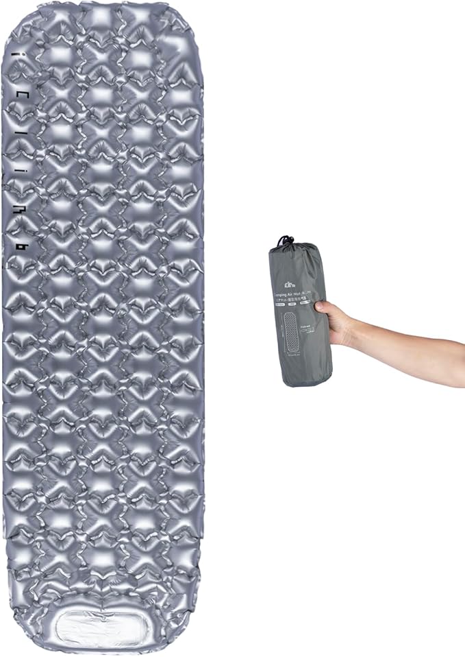 iClimb 1 Air Sleeping Pad and 1 Solo Mini Folding Table Ultralight Compact for Adults Outdoor Camping Backpacking Hiking