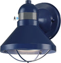 LONEDRUID Motion Sensor Outdoor LED Wall Sconce Dusk to Dawn Exterior Barn Lighting Fixtures Blue Outside Porch Light Waterproof Farmhouse Wall Mount Lamp for House Garage Entryway