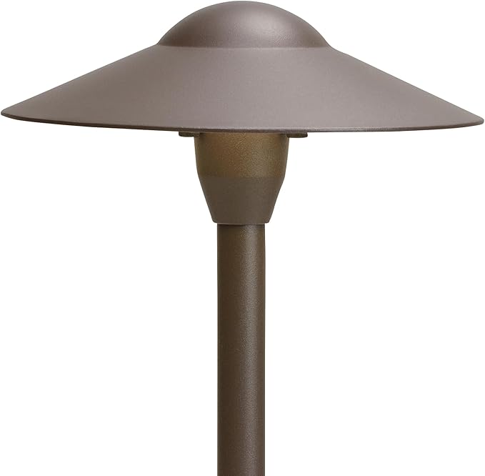 Kichler 8 Outdoor LED Path Light in Textured Architectural Bronze  12V Adjustable Exterior Dome Light (8.25 W x 21 H) 15310AZT
