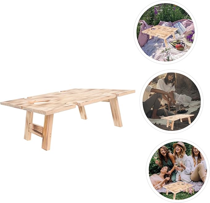 Happyyami Picnic Tables Folding Outdoor Table for Wine Picnic for Outdoor and Indoor Use