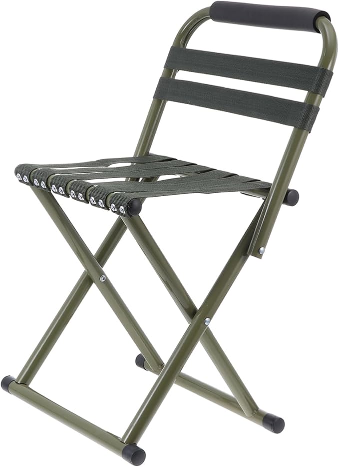 Happyyami 1pc Portable Foldable Fishing Stool Lightweight Camping Chair for Outdoor Activities Non- Support Easy to Carry for Picnics and Hiking Green Color