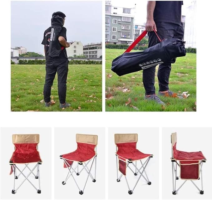 Portable Outdoor Folding Chair for Camping Beach and Fishing with Backrest - Ideal Self-Driving Adventures