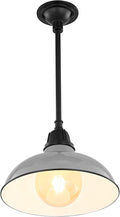 JONATHAN Y 12.25 Gray/Black 1-Light Farmhouse Indoor/Outdoor LED Pendant Iron Hanging Light and Black Metal Shade Rustic Ceiling Lamp for Kitchen Island LED Bulb Included (JYL7611D)