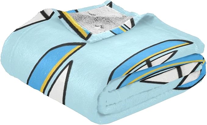 Throw Blanket Cartoon Ship Boat Blue Girl Throw Blanket 50x70