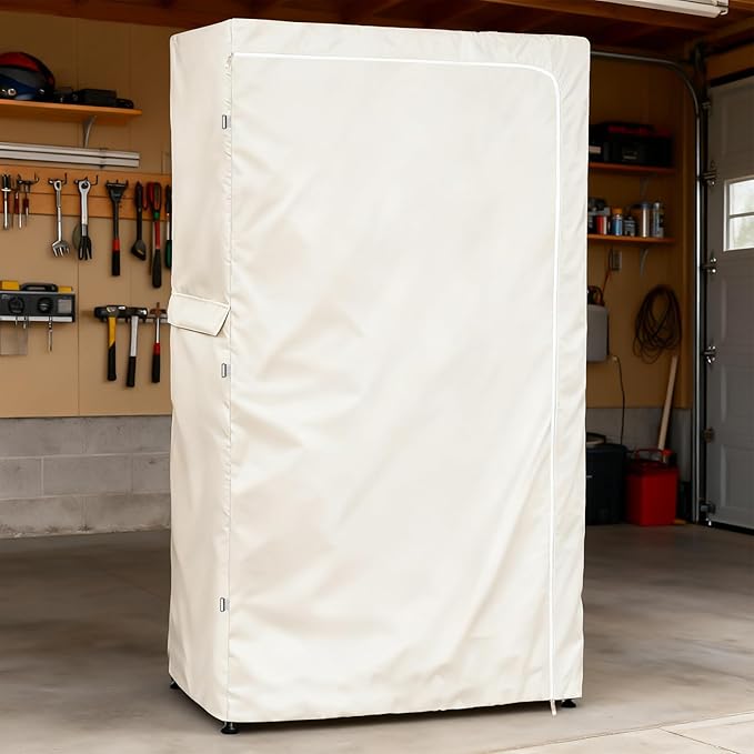 Rileytee Wire Shelf CoverHeavy Duty 600D Dustproof Waterproof Shelf Covers for ShelvingOutdoor Storage Rack Cover for Wire Rack with ZipperWhite24 W x 18 D x 72 H