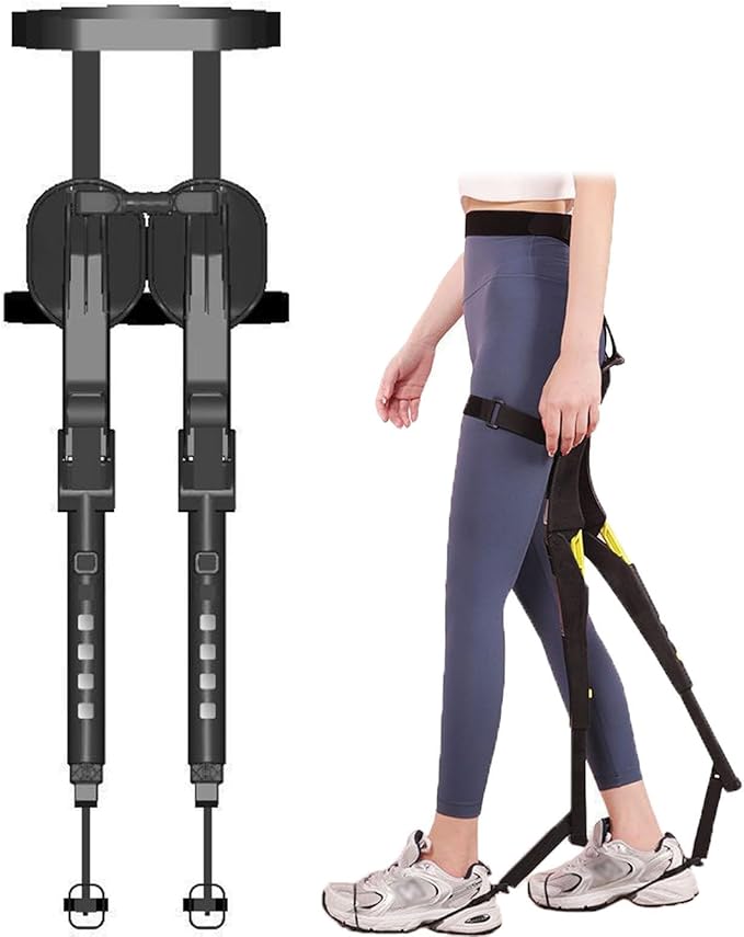 Invisible Chair Portable Folding Invisible Seat Lightweight Wearable Chairless Exoskeleton Chair 5 Gear Adjustable Bearing 150kg(Black)