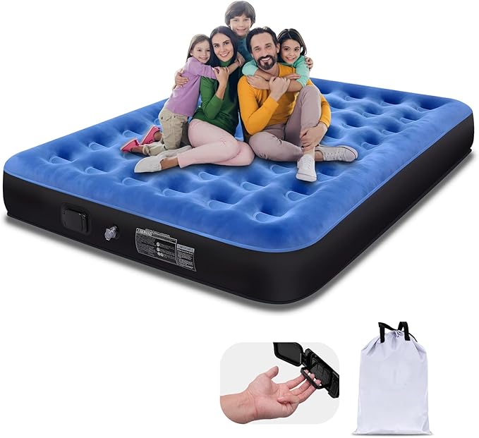 Air Mattress Full with Built in Pump10’’ Blow up Mattress for Adults 650 LBS Portable Air BedCamping Inflatable Mattress for Guest Camping Home &amp Travel Carry Bag Included