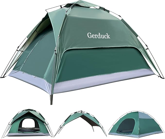 3-in-1 Instant Pop Up Tents for Camping 2/4/6 Person Camping Tent60s Automatic Quick Easy Setup Tent Waterproof Stand Up Family Tents for CampingOutdoor HikingBeach