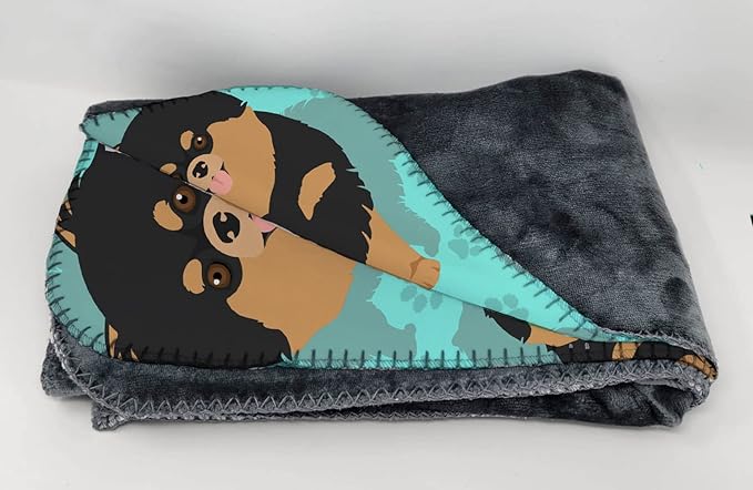 Caroline's Treasures MLM1040TBLT Black and Tan Pomeranian Soft Travel Blanket with Bag Airplane Blanket Indoor Outdoor Camping Blanket for Traveling Picnics Beach Trips Concerts