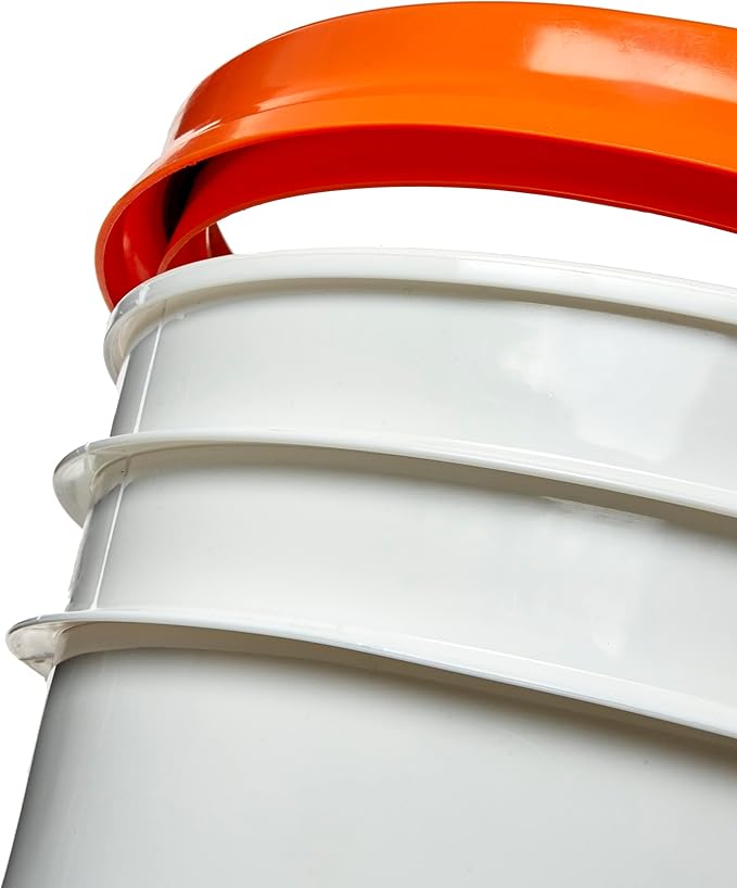 Gamma Seal Lids for 3.5 5 6 and 7 Gallon Buckets – Pack of 6 Orange Gamma Lids – Food Grade BPA Free Reusable Lids Made in USA