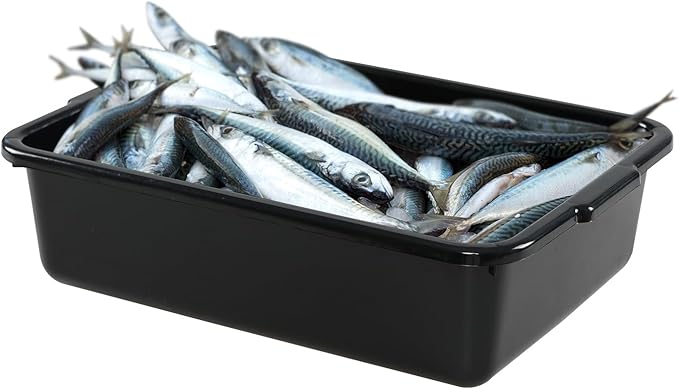 5-Pack Black Small Plastic Bus Box 8 L Commercial Bus Tub