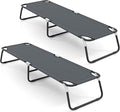 GYMAX Folding Camping Cot 2 Pack Portable Ultralight Compact Sleeping Cot Bed for Adults with Oxford Fabric for Outdoor Travel Backpacking Hiking Patio Home Office 330LBS (2 Grey)