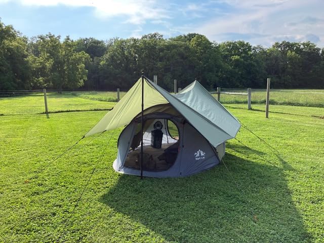 Night Cat Pop-up Camping Tent with Waterproof Tarp: 2 Person Tent Waterproof Instant Easy Setup Family Tent Combo Set