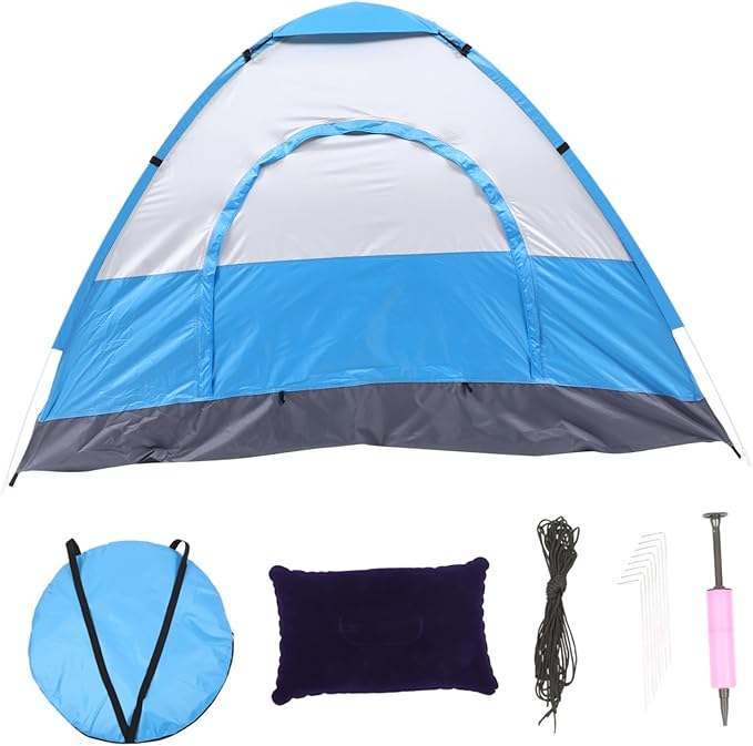 POPETPOP 1Set Portable Beach Tent Convenient Sunshade Shelter for People Wear Resistant Design with Ventilation Windows Easy Setup for Camping Hiking and Beach Activities