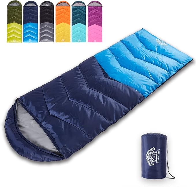 Sleeping Bag 4 Seasons Adults &amp Kids for Camping Hiking Trips Warm Cool WeatherLightweight and Waterproof with Compression BagIndoors Outdoors Activities
