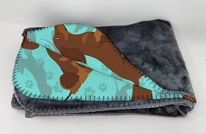 Caroline's Treasures MLM1017TBLT Chocolate and Tan Dachshund Soft Travel Blanket with Bag Airplane Blanket Indoor Outdoor Camping Blanket for Traveling Picnics Beach Trips Concerts