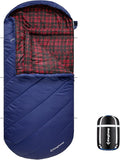 KingCamp Sleeping Bag for Adults Cold Weather &amp Warm Extra Wide Big &amp Tall XL Portable Waterproof Flannel Sleeping Bags Essentials Gear Accessories for Camping Backpacking Hiking Indoor &amp
