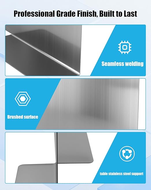 Stainless Steel Commercial Ice Bin Partition 12H x 14.5L x 5D Fridge Organizer Insert for Freezer Drawers Ice Bins &amp Coolers Heavy-Duty 304 Steel Easy Clean