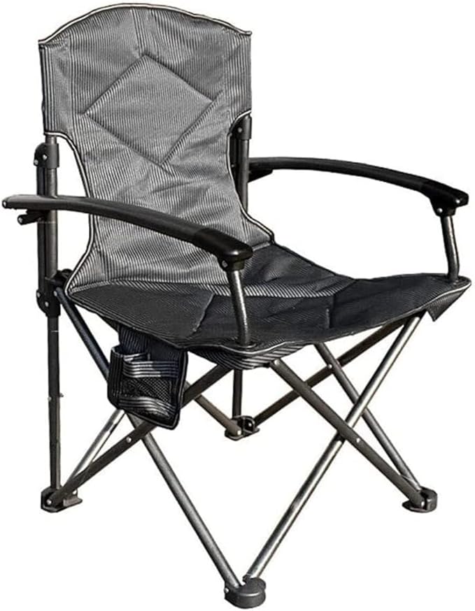 Portable Folding Camping Chair with Cup Holder Padded Armchair 7075 Aluminum Alloy Frame Comfortable &amp Durable Outdoor Chair with Side Storage Bag for Beach Hiking Garden