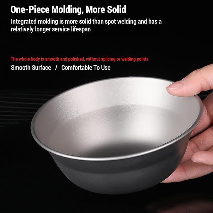 Camping Bowl Portable 750ml Metal Soup Bowl with Mesh Storage Bag Outdoor Dinnerware for Camping Hiking Picnic